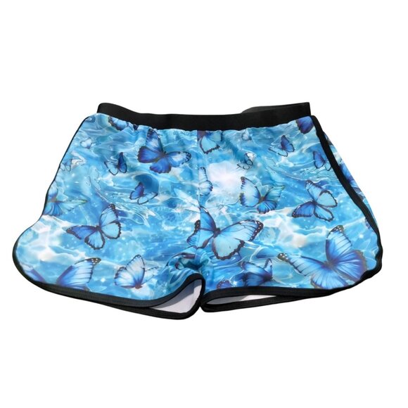 Girls Butterfly Print Two-Piece Short sleeve Rash Guard Swim Shorts Set 14T - Picture 3 of 10